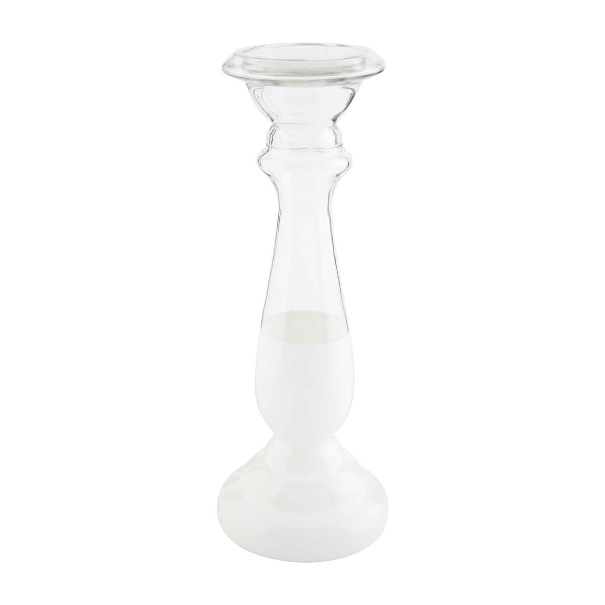 Glass White Candlesticks Citrus and Moss
