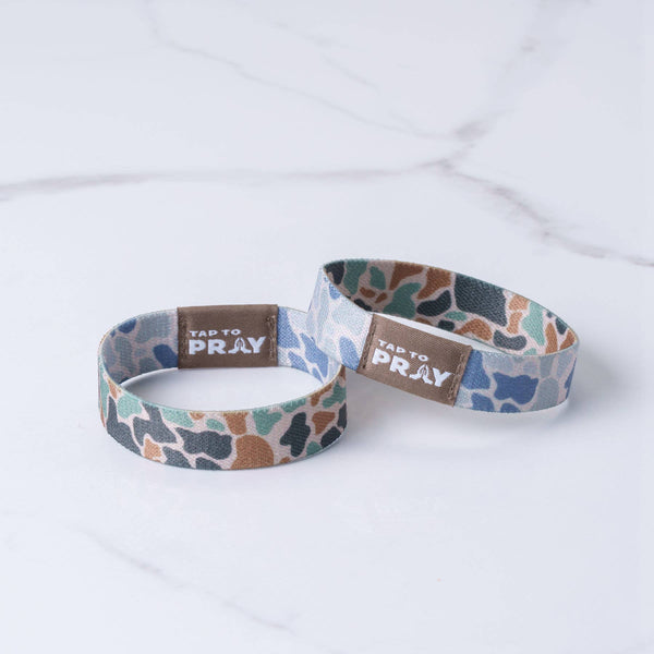Tap To Pray™ Wristbands - River Rock Camo Classic & Sage: Medium / River Rock Camo Class / Sage
