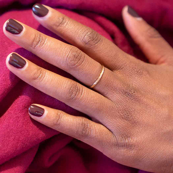 Silver, Bronze or Gold Hammer Finish Stacking Rings: Sterling Silver / 9
