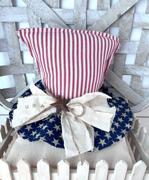 Large Primitive Fourth of July Uncle Sam Hat Holiday Decor