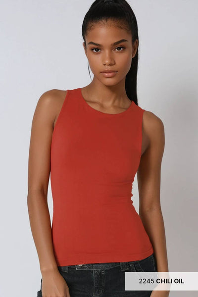 NS8321 - Clean Line Boat Neck Tank Top: 7 White