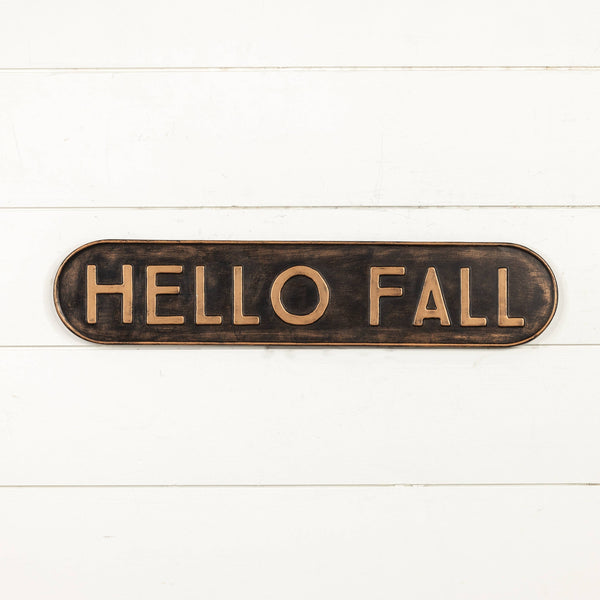24" METAL HELLO FALL SIGN