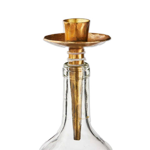 BOTTLE STOPPER TAPER HLDER ANTIQUE BRASS