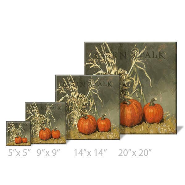 CORN STALK GICLEE WALL ART: Multicolor / Mini: 5x5x1 inches