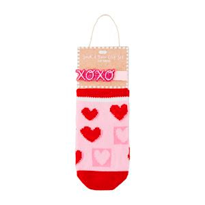 CANDY HEART SOCK HAIR CLIP SET