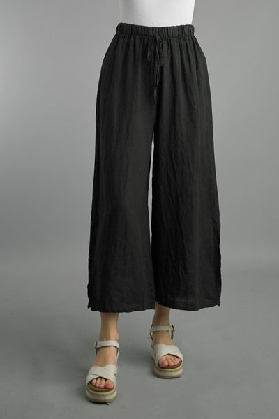 Side Slit Cropped Wide-Leg Pant