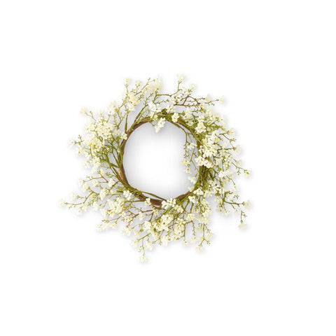 12 Inch White Mini Berry Candle Ring (5.25Dia.)