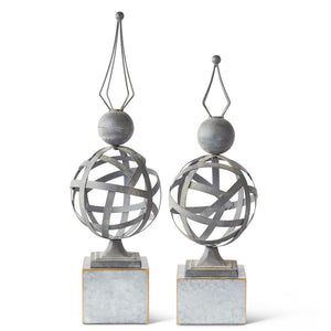 Woven Metal Finials on Square Bases