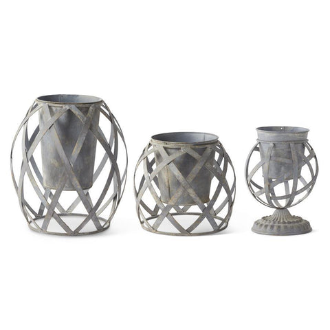 Woven Metal Garden Pots