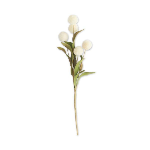 13" 5 Ball Pom Pom Pick w/ Green Eva Leaves
