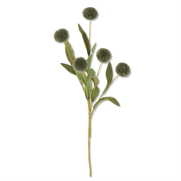 13" 5 Ball Pom Pom Pick w/ Green Eva Leaves