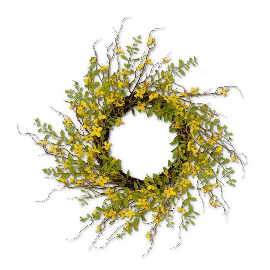 28 Inch Forsythia Wreath w/Foilage