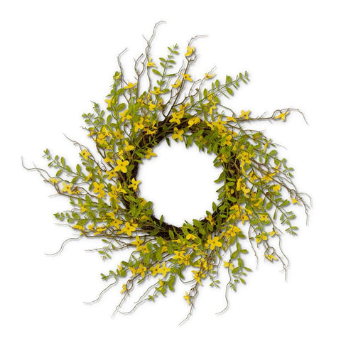 28 Inch Forsythia Wreath w/Foilage