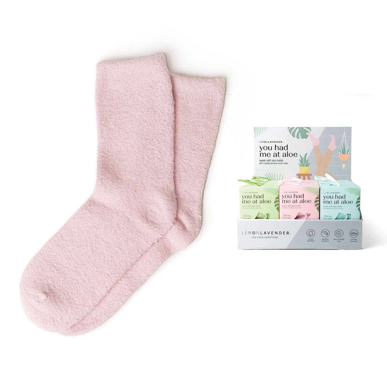 aloe socks Lemon Lavender You Had Me At Aloe Super Soft Spa Socks – Citrus and Moss