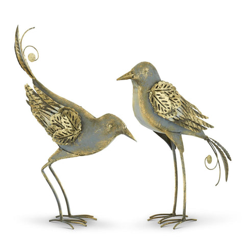 Gray and Gold Metal Birds