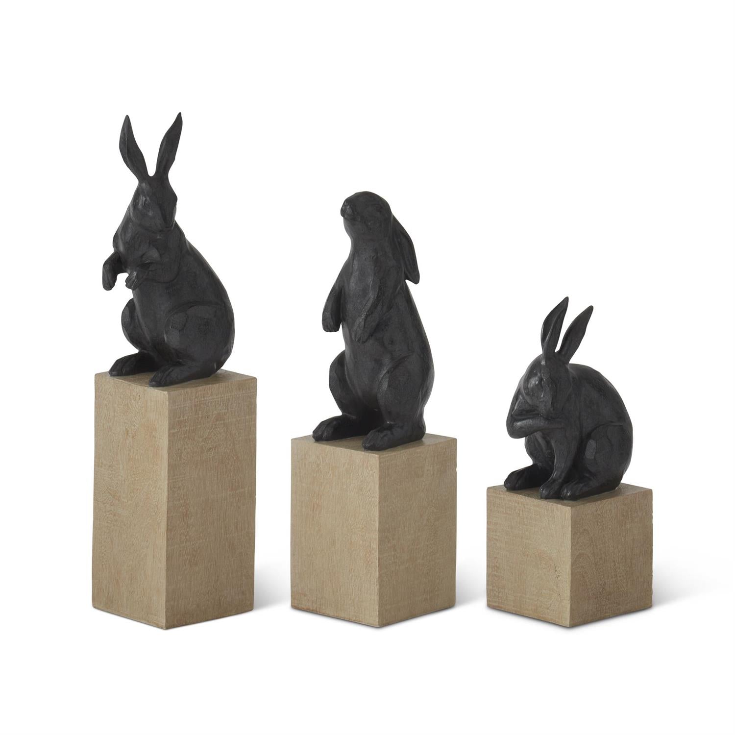 Black Resin Rabbit Black Resin Faux Cast Iron Rabbit – Citrus and Moss