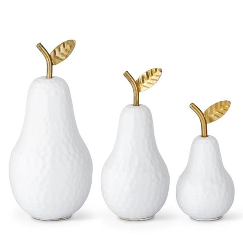 Assorted White & Gold Metal Pears