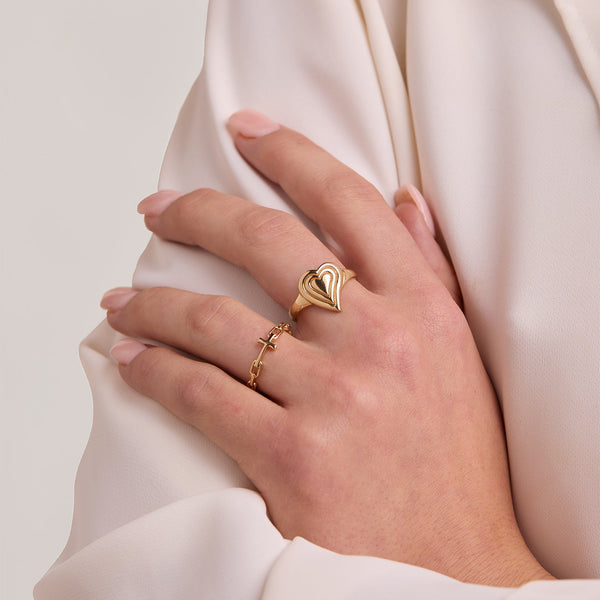 Emanate Love Signet Heart Ring