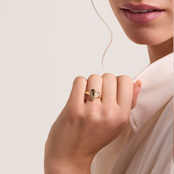 Emanate Love Signet Heart Ring