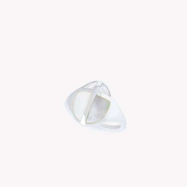 Mother Of Pearl Cross Ring