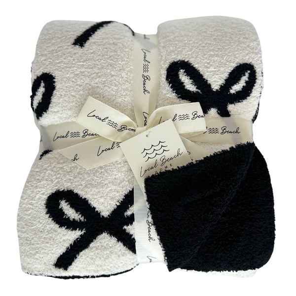 Bow Luxe Home Blanket: Cream/Sand