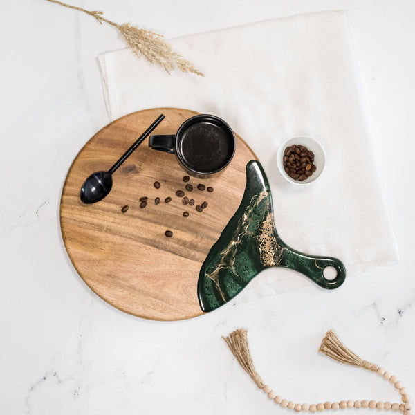 Cheeseboards - 12" Round w/handle: Gold Quartz