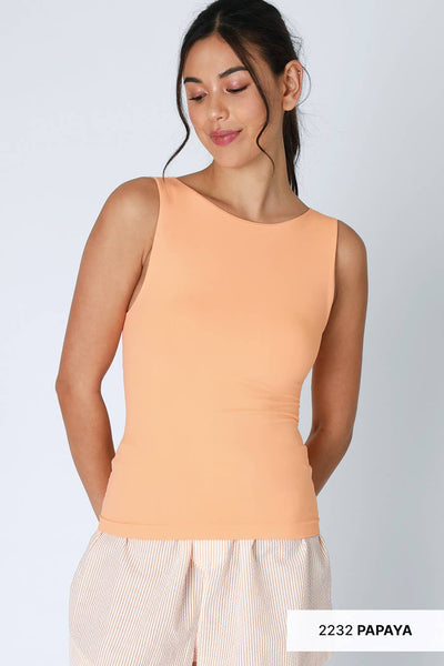 NS8321 - Clean Line Boat Neck Tank Top: 7 White