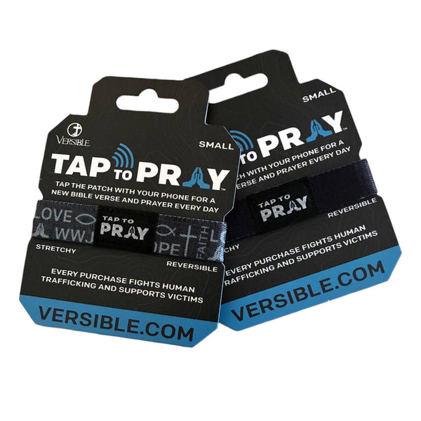 Tap To Pray® Wristband – Symbols of Faith - Grey: Large