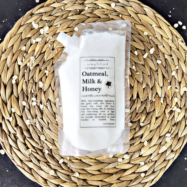 20oz Goat Milk Lotion Refill Bag: Oatmeal Milk & Honey