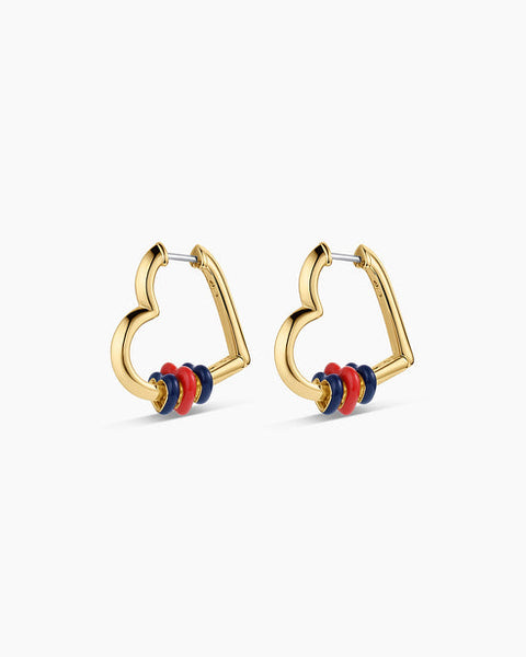 Campbell Heart Bead Hoops