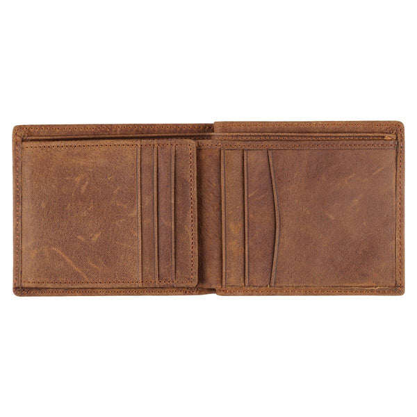 Genuine Leather Wallet Rhino Armor Dk Brown