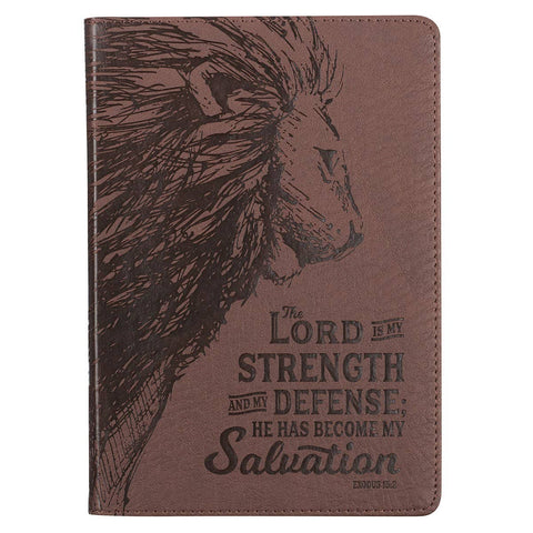 My Strength & My Defense Brown Faux Leather Classic Journal