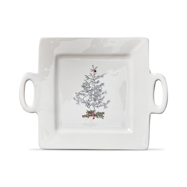Farmhouse Christmas Square Platter - Multi