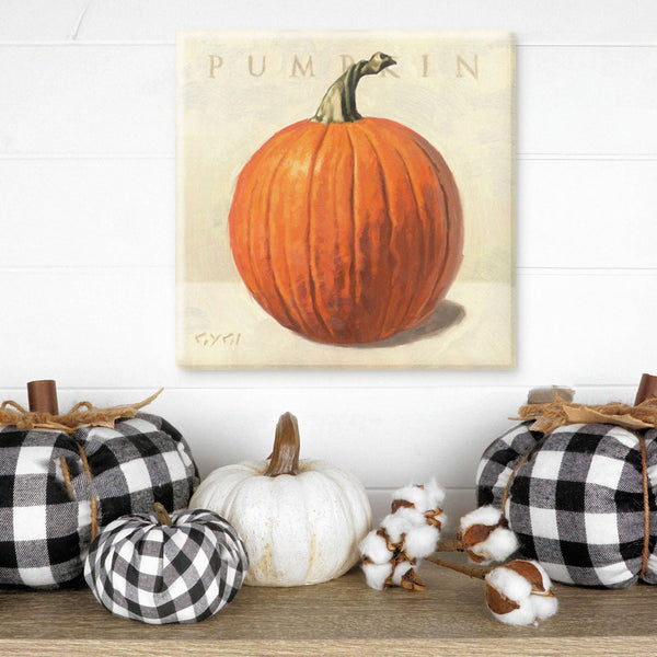 PUMPKIN GICLEE WALL ART: Multicolor / Mini: 5x5x1 inches