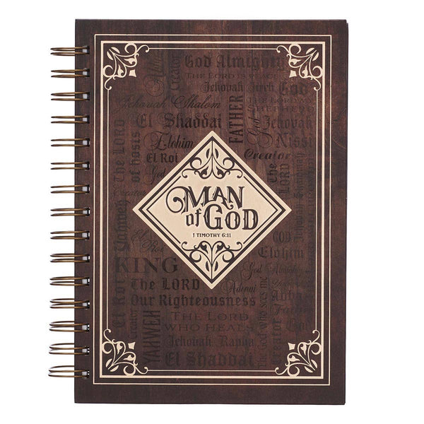 Journal Wirebound Brown Man of God 1 Tim. 6:11