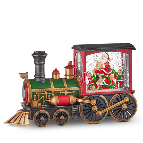 12.25" Santa's List Musical Lighted Water Train