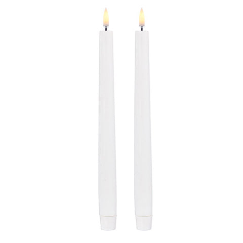 11" Uyuni White Taper Candles