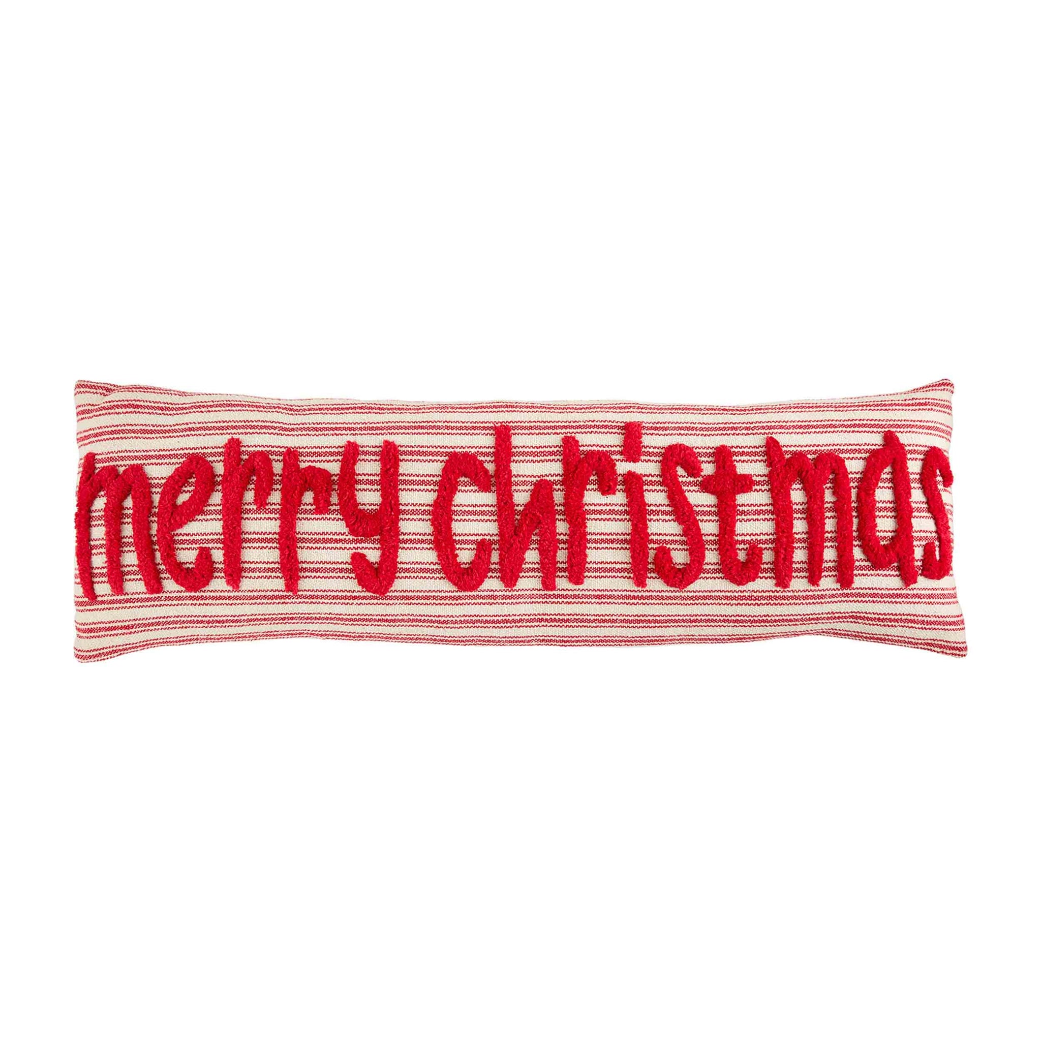 Merry Christmas Stripe Pillow