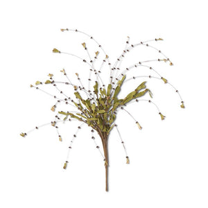 25 Inch Black Bead Bud Spray w/Foliage