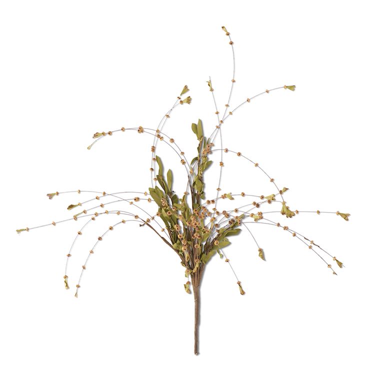 25 Inch Brown Bead Bud Spray w/Foliage