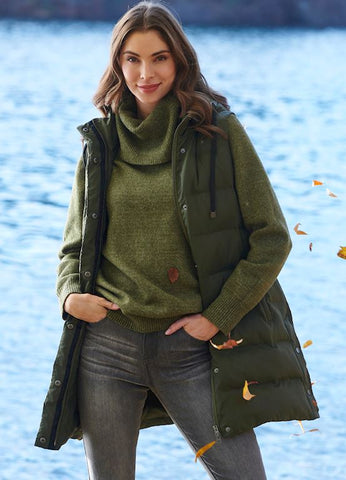 Sleevless Quilted Vest, Outerwear