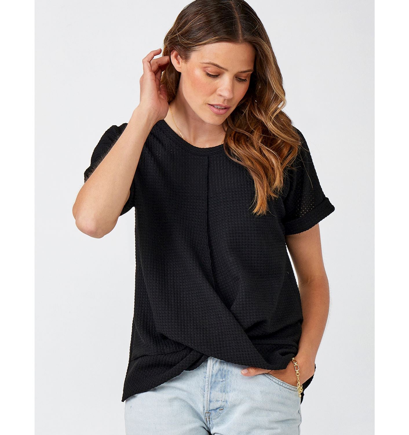 Knit Knot Top, Black