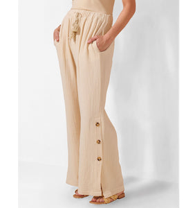 Cotton Gauze Pant, Beige