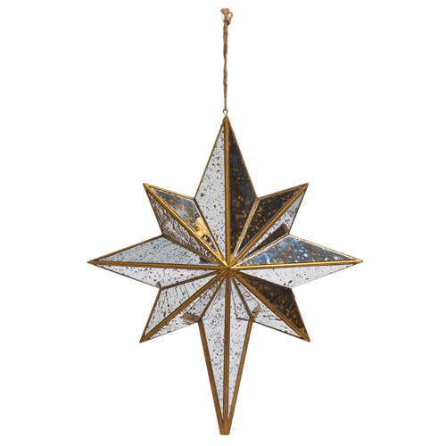 11.5" Distressed Mirrored Star Ornament