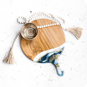 Cheeseboards - 12" Round w/handle: Gold Quartz