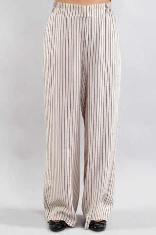 Tan Stripes wide leg pant