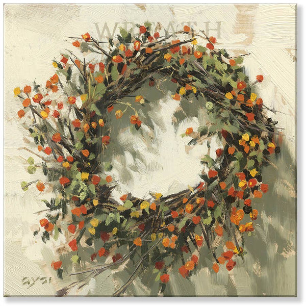 FALL WREATH GICLEE WALL ART: Multicolor / Mini: 5x5x1 inches