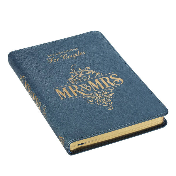 Devotional for Mr. & Mrs. Blue Faux Leather