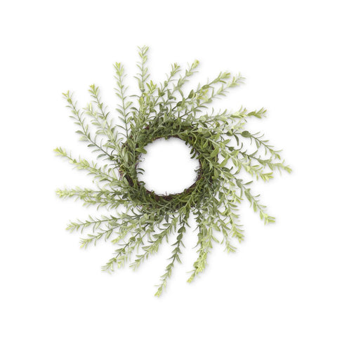 18 Inch Powdered Green Real Touch Myrtle Candle Ring
