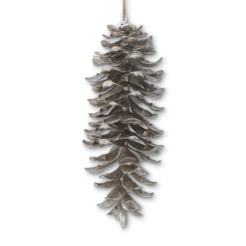 11 Inch Silver Glittered Shatterproof Pinecone Ornament